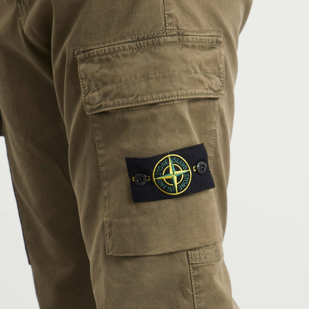 Stone Island Men's Sateen Cargo Jogger Pants Military Green